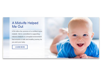 A Midwife Helped Me Out Website Homepage Banner